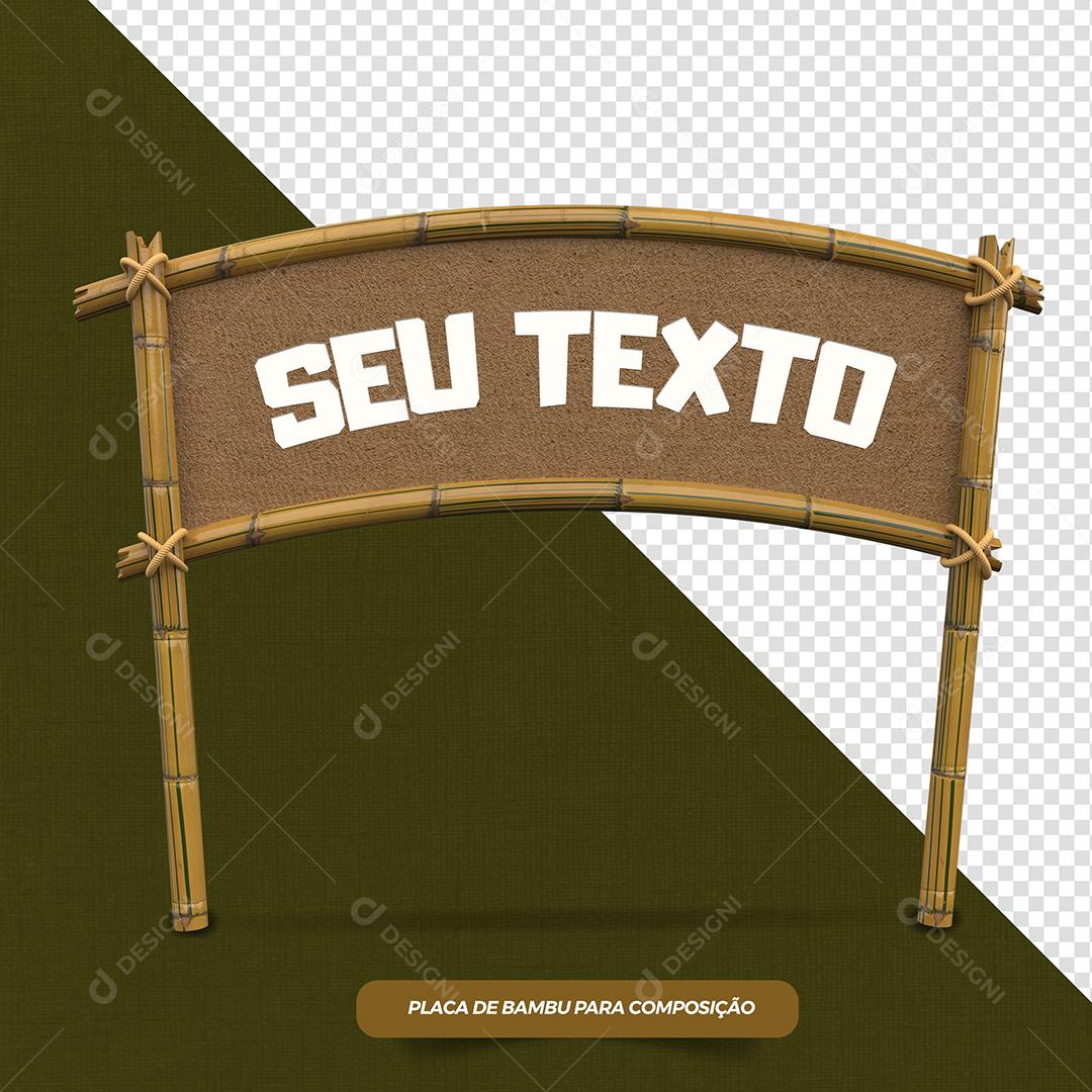 Placa de Bambu 3D Elemento Para Composição PSD