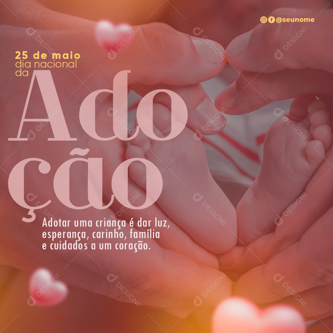 Dia 25 De Maio Dia Nacional Da Adoção Social Media PSD Editável