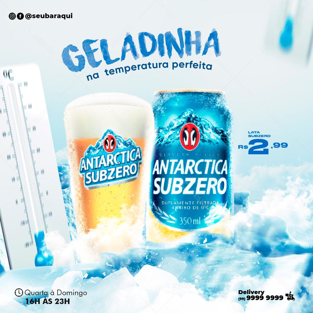 Geladinha Na Temperatura Perfeita Antártica Subzero Social Media PSD Editável