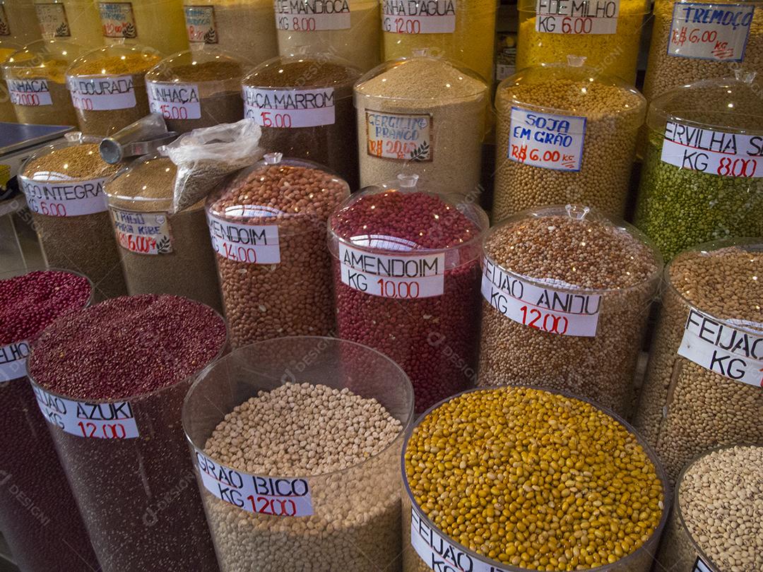 venda de grãos no super mercado