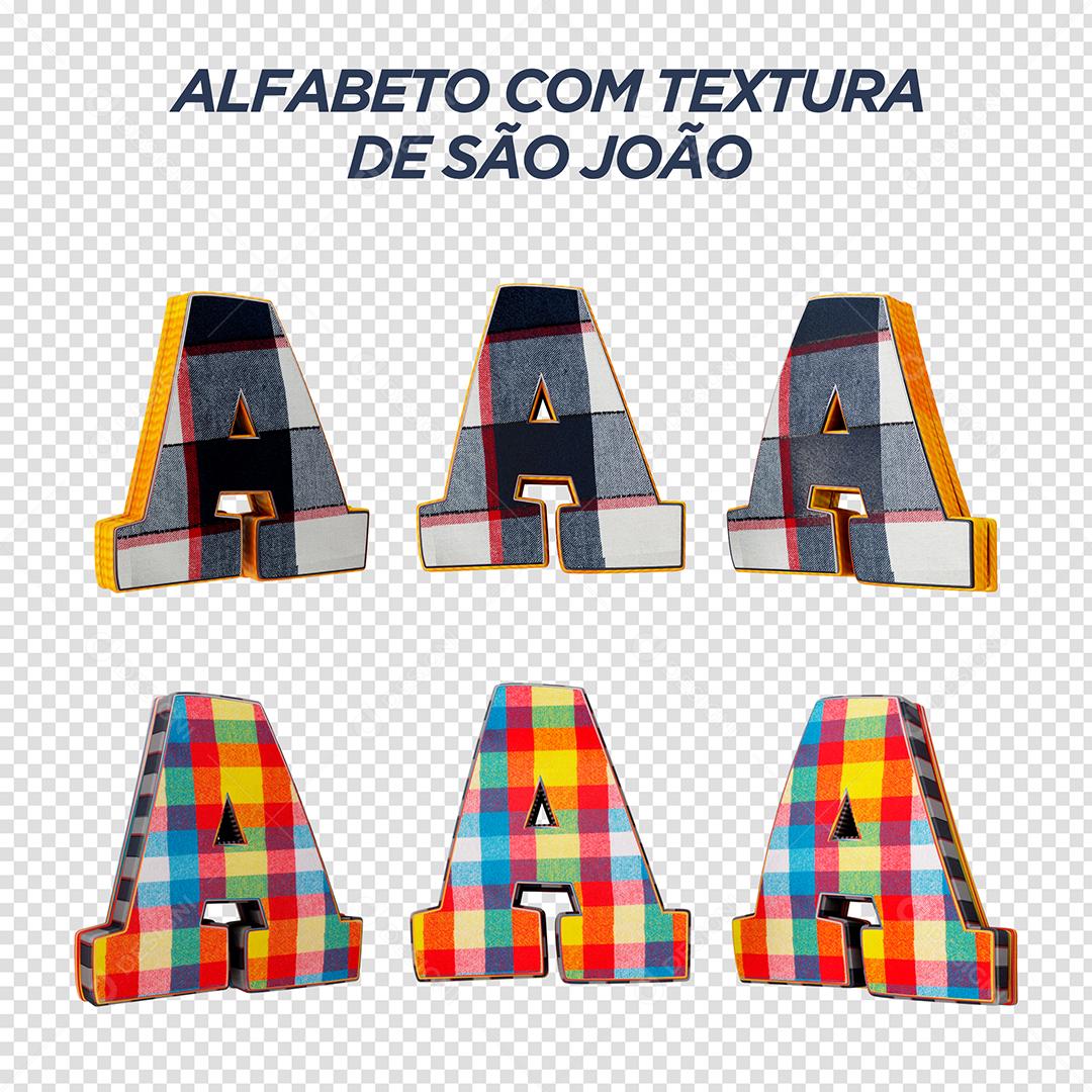 Letras A 3D com Textura de São João Elemento Para Composição