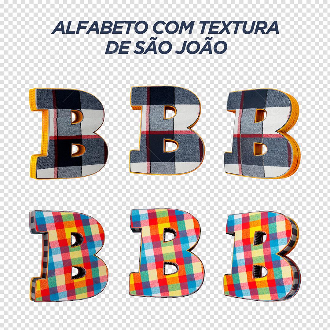 Letras B 3D com Textura de São João Elemento Para Composição