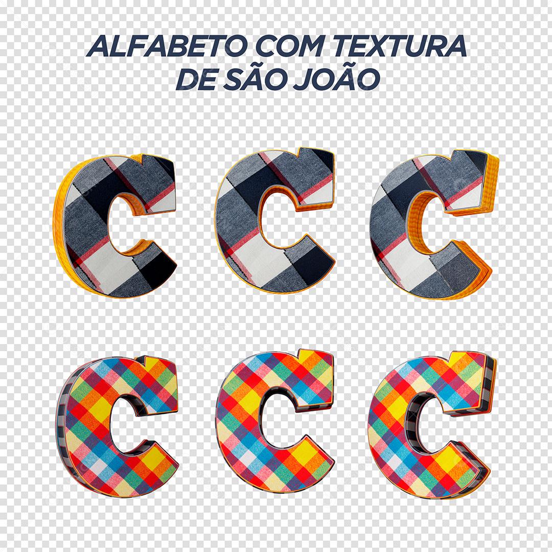 Letras C 3D com Textura de São João Elemento Para Composição