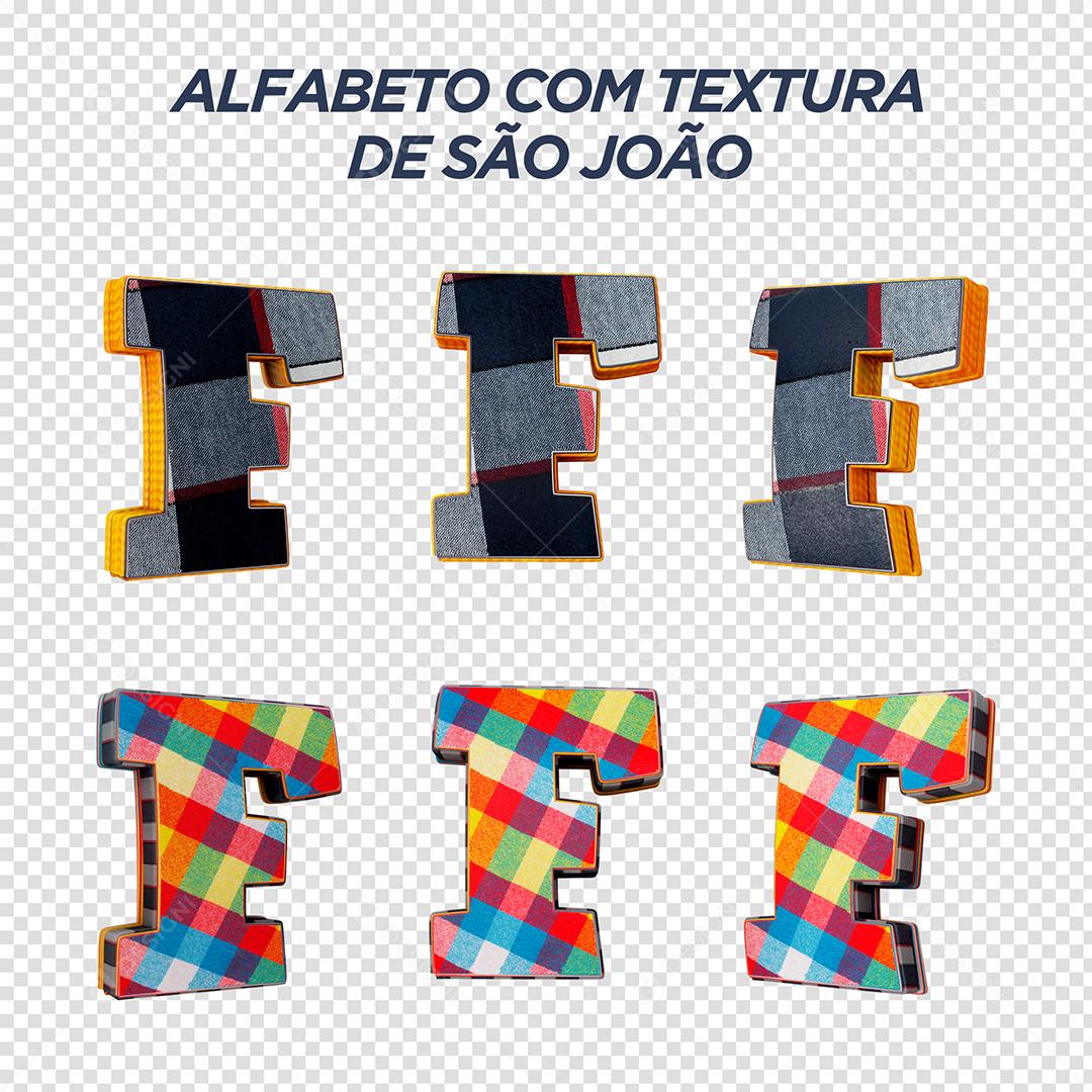 Letras F 3D com Textura de São João Elemento Para Composição