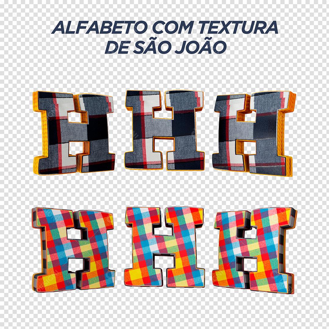 Letras H 3D com Textura de São João Elemento Para Composição