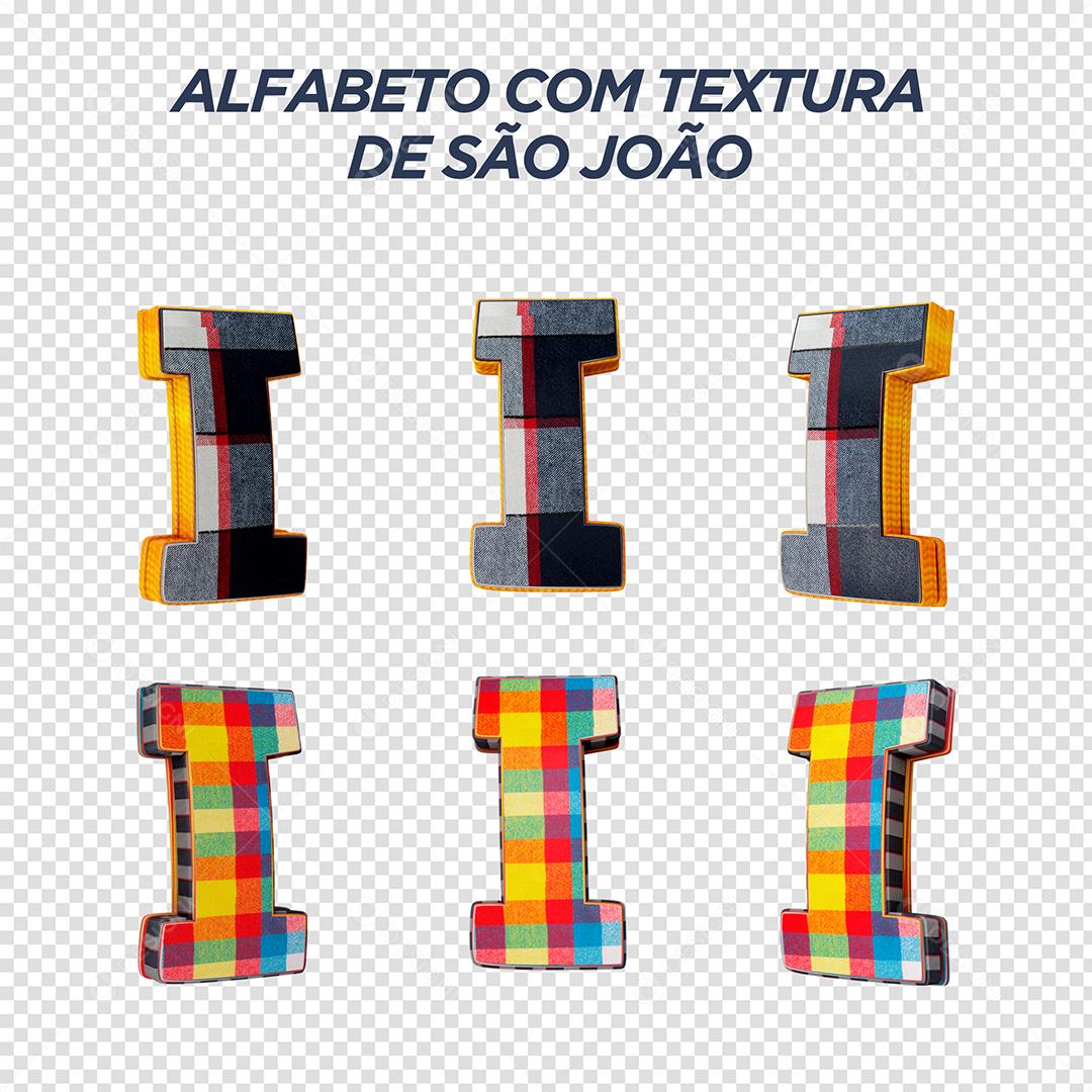 Letras I 3D com Textura de São João Elemento Para Composição