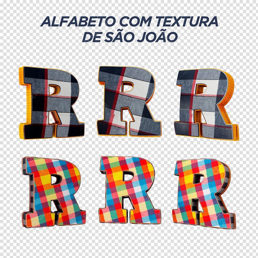Letras R 3D com Textura de São João Elemento Para Composição