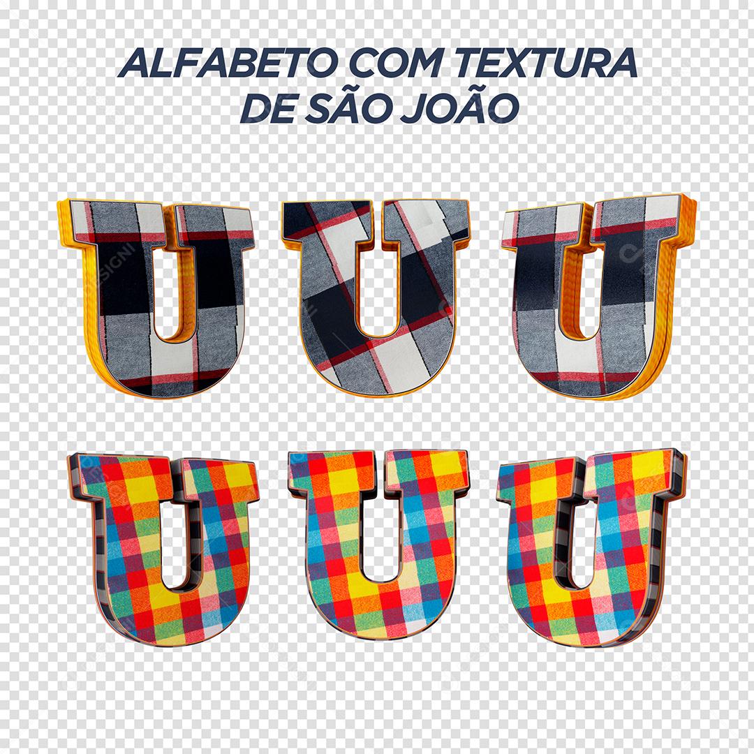 3D U Letters with Saint John Texture Composition Element