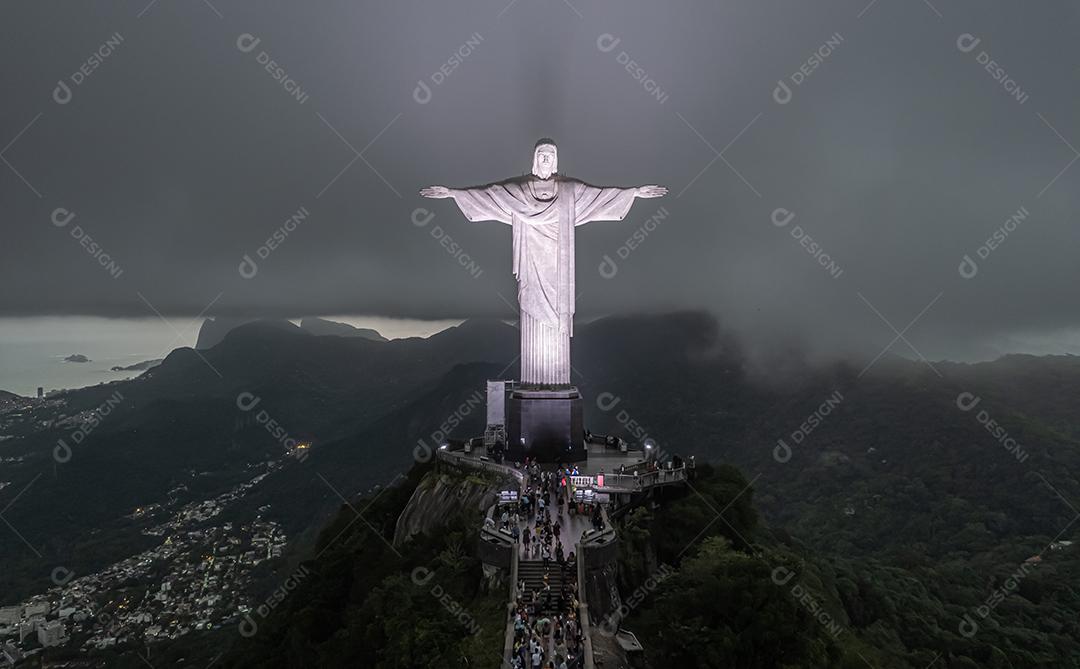 Rio de Janeiro, Brasil. Cristo redentor. Cidade do horizonte do Rio de Janeiro.