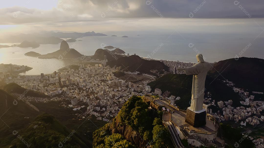 Rio de janeiro Brazil. Christ the Redeemer. City of Rio de Janeiro skyline at night.