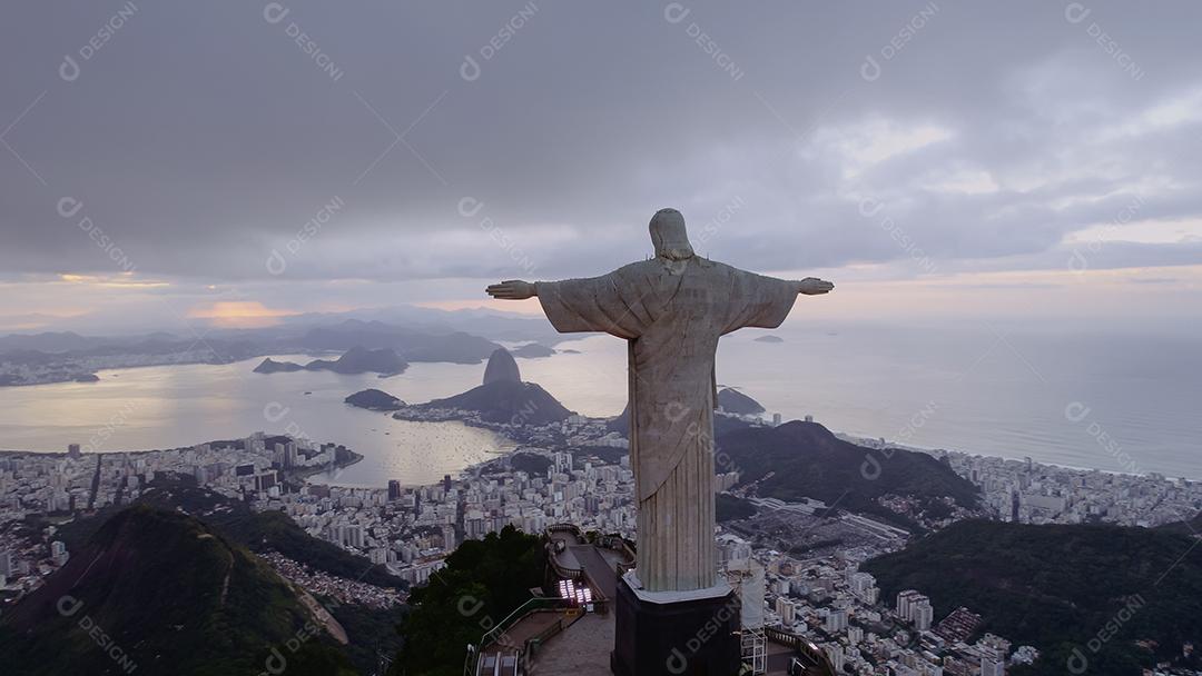 Rio de Janeiro, Brasil. Cristo redentor. Cidade do horizonte do Rio de Janeiro.