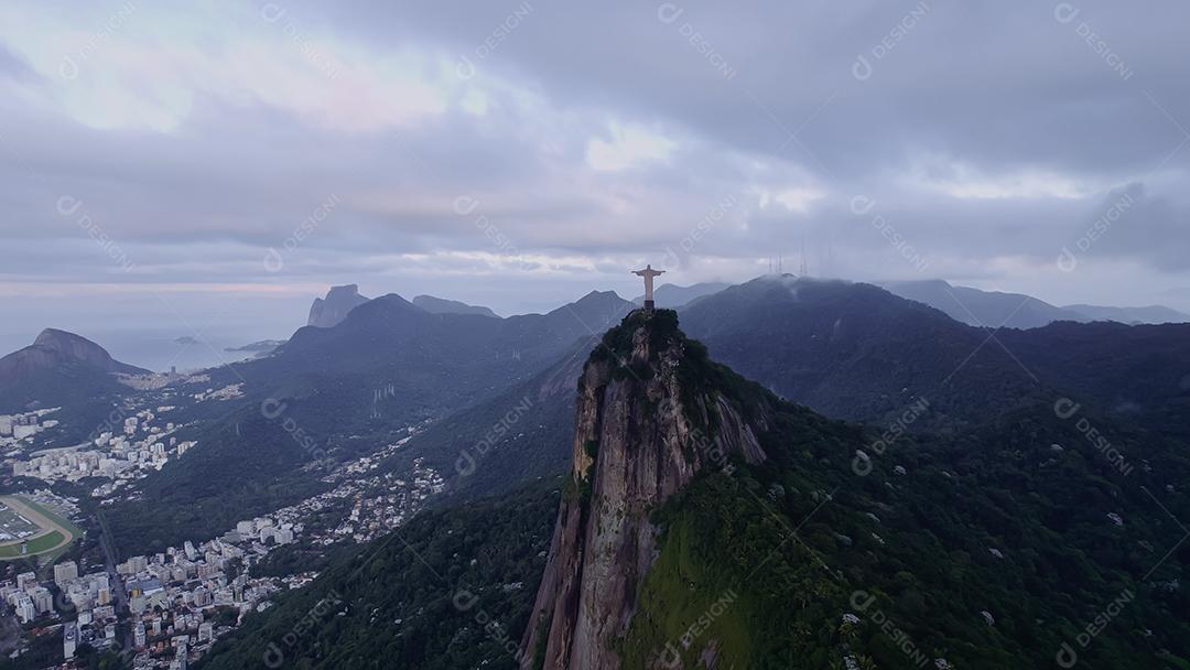 Rio de Janeiro, Brasil. Cristo redentor. Cidade do horizonte do Rio de Janeiro.