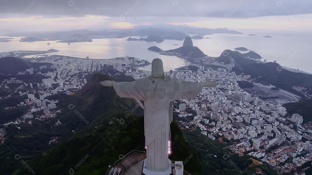 Rio de Janeiro, Brasil. Cristo redentor. Cidade do horizonte do Rio de Janeiro.