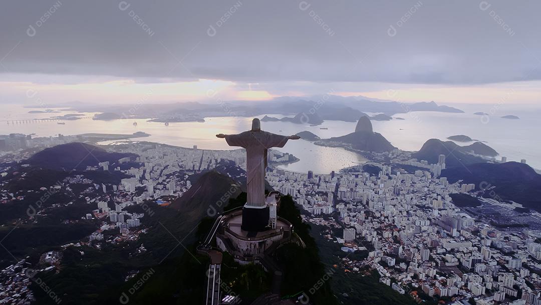 Rio de Janeiro, Brasil. Cristo redentor. Cidade do horizonte do Rio de Janeiro.