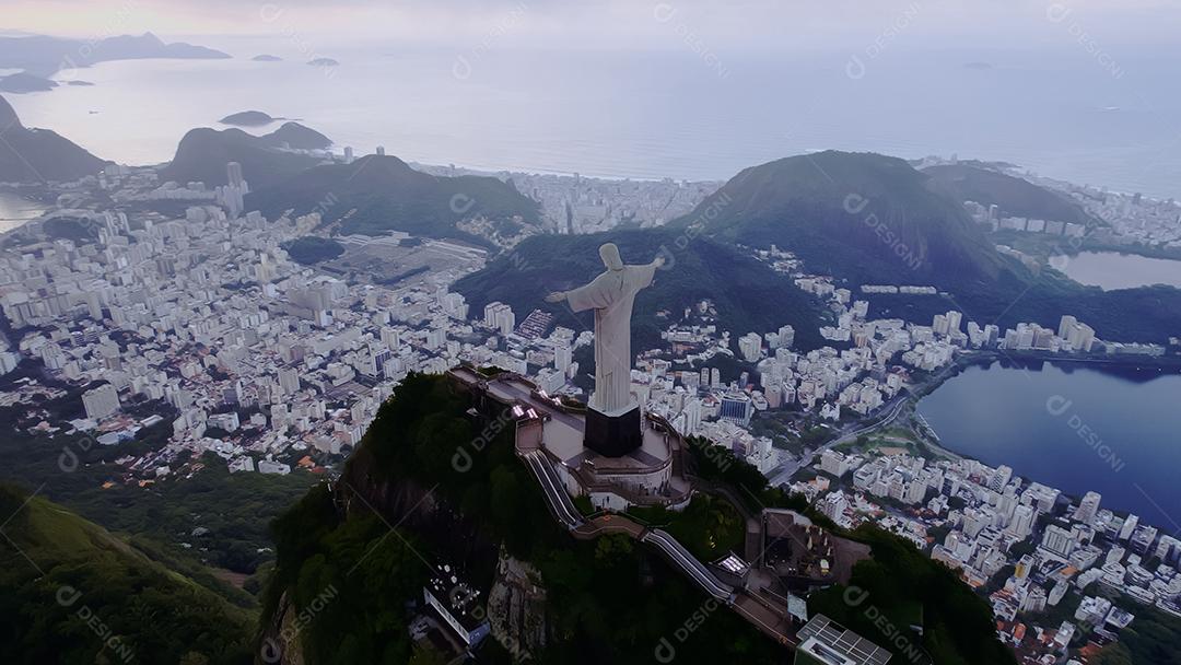 Rio de Janeiro, Brasil. Cristo redentor. Cidade do horizonte do Rio de Janeiro.