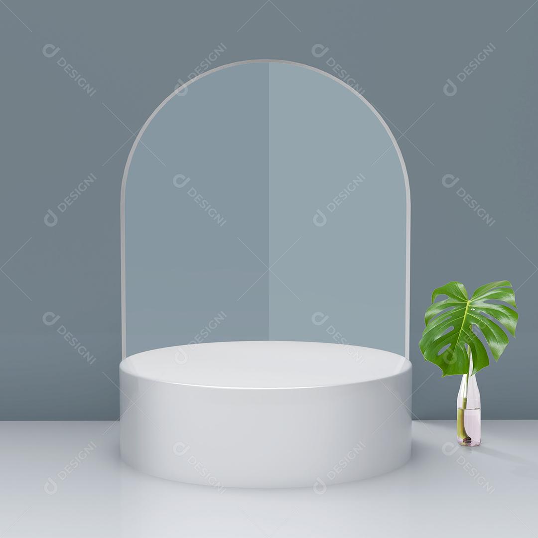 Cenário Cinza com Podium Branco PSD
