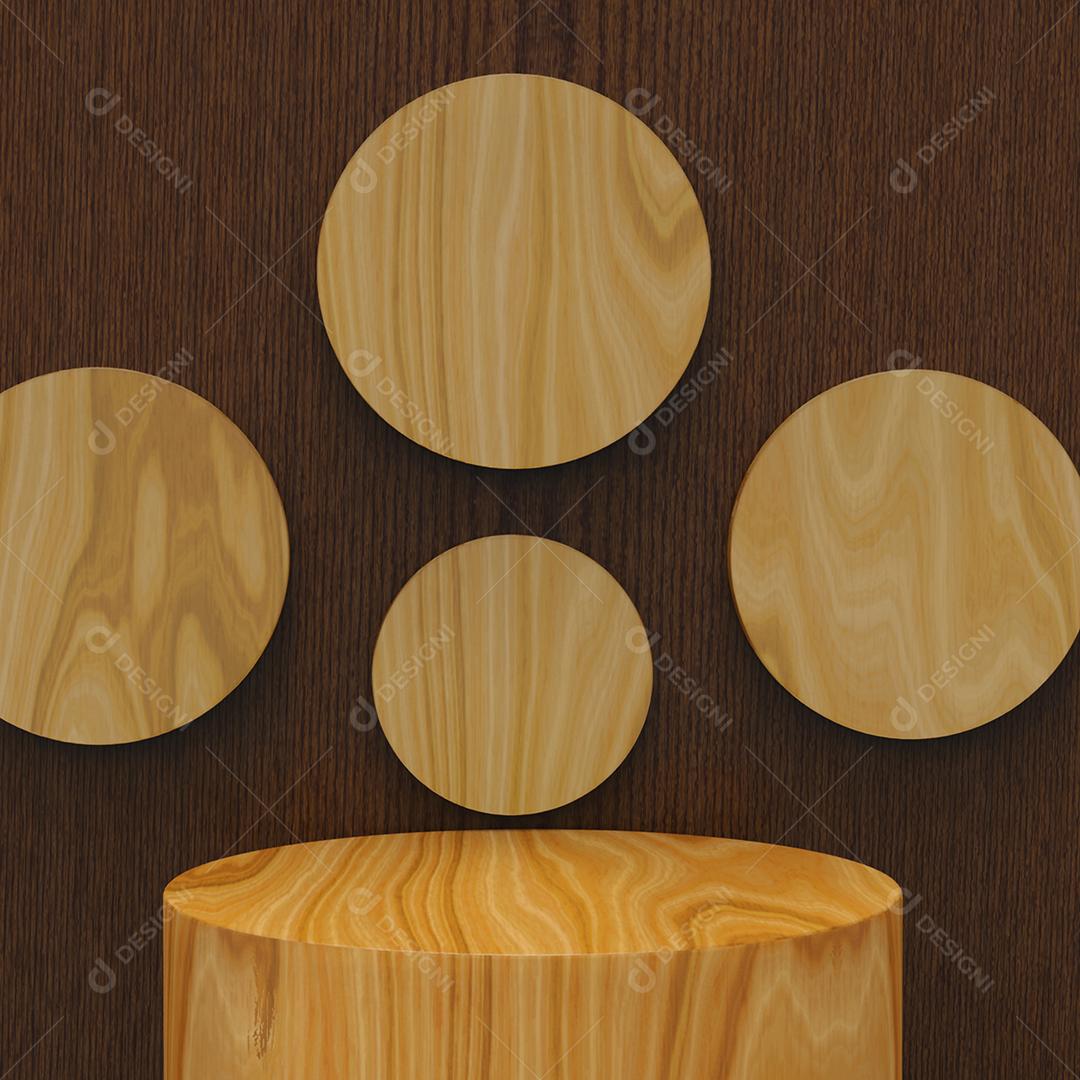 Cenário de Madeira com Podium PSD