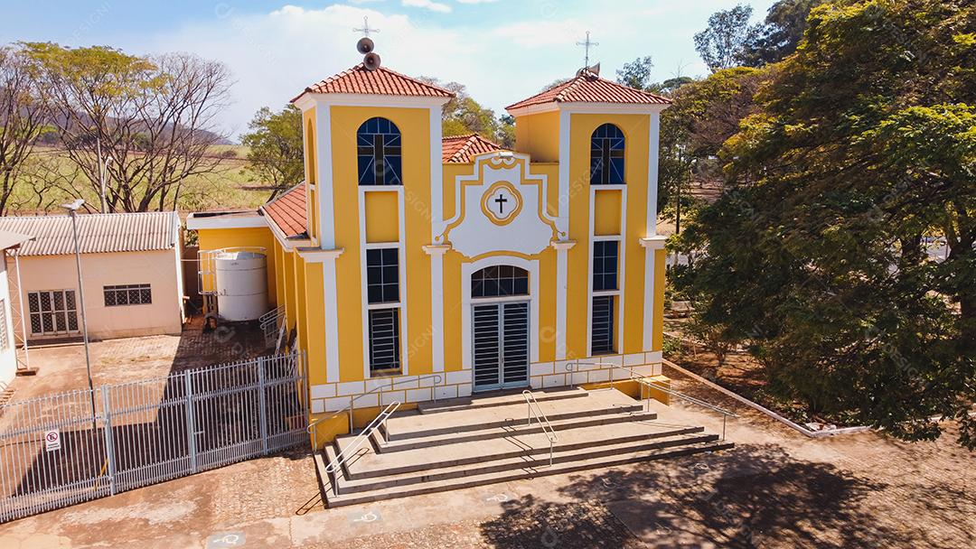 Luís Antonio São Paulo Brasil - 09 de agosto de 2021: Igreja Paroquial de Santa Luzia na cidade de Luís Antonio SP