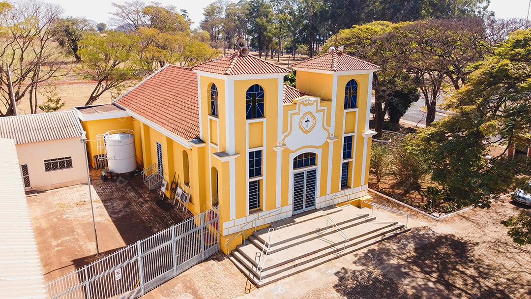 Luís Antonio São Paulo Brasil - 09 de agosto de 2021: Igreja Paroquial de Santa Luzia na cidade de Luís Antonio SP