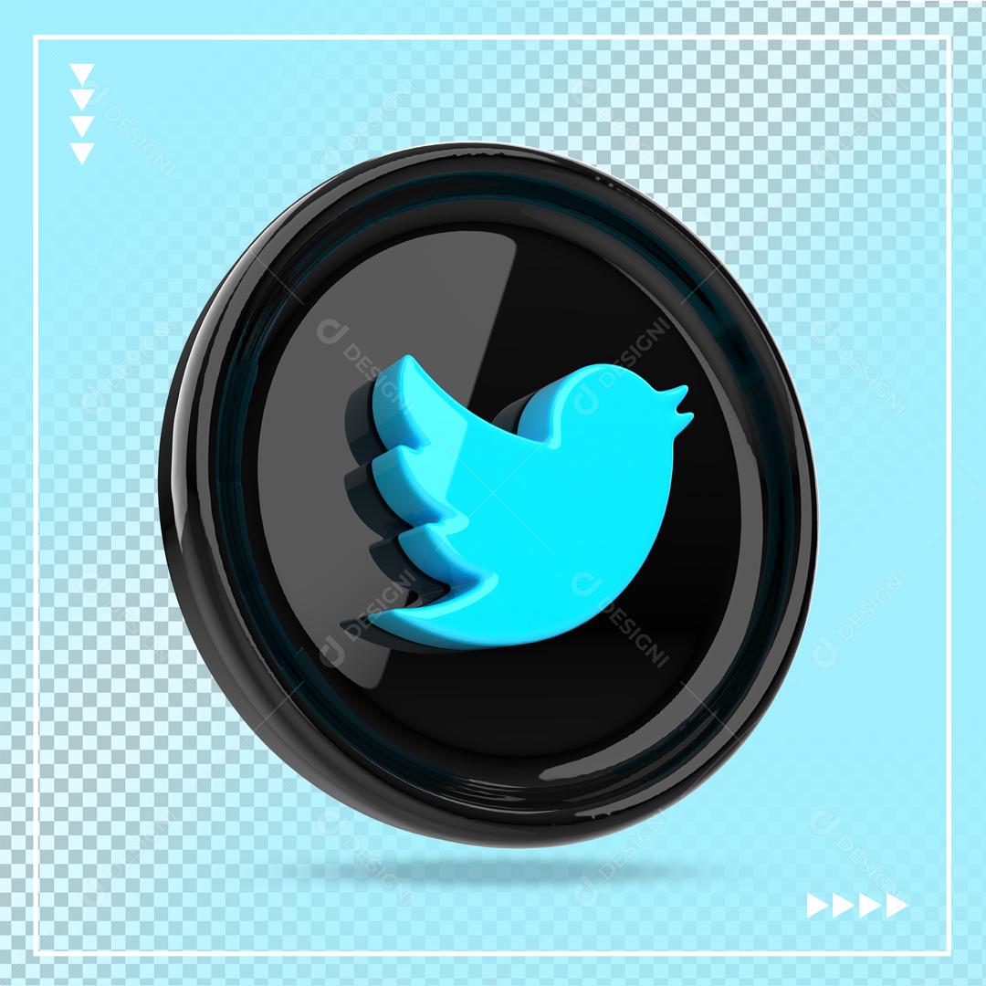 Ícone 3D Twitter PSD
