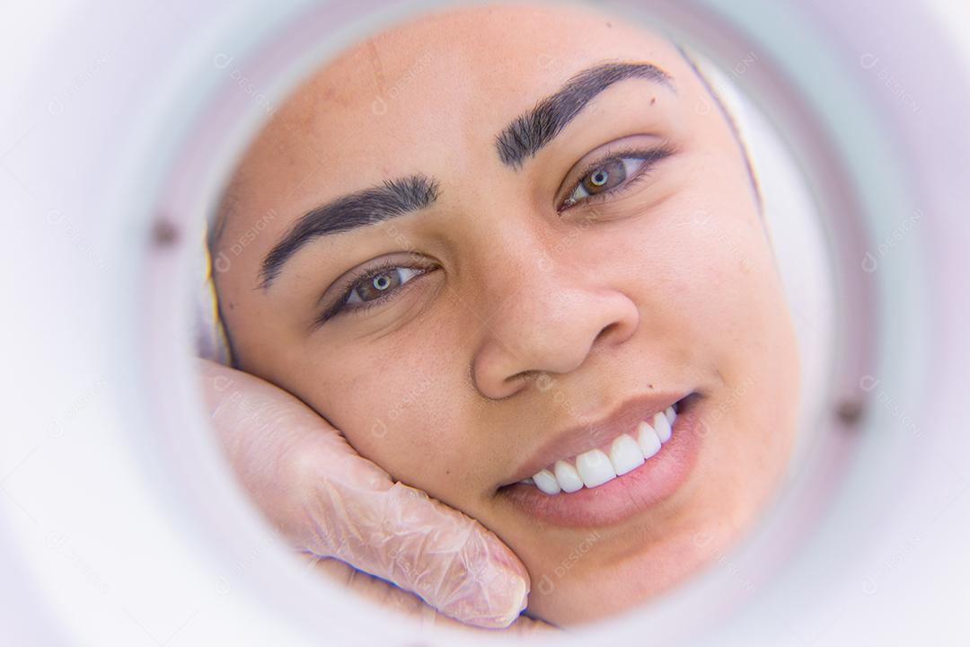 Woman getting massage treatment in beauty salon