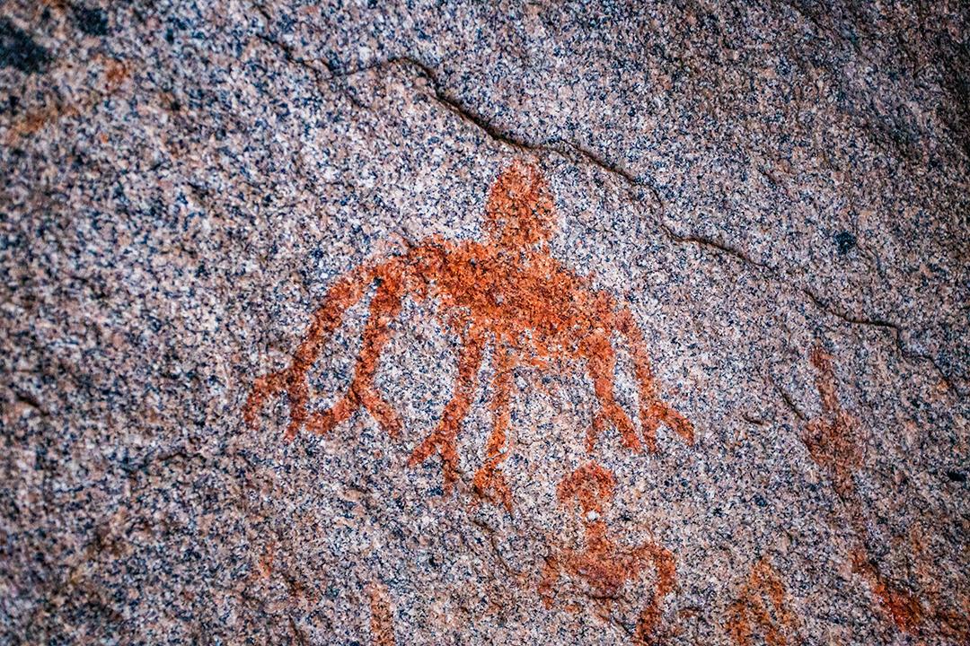 imagem na parede da arte cave.historical. história antiga. a época. arqueologia