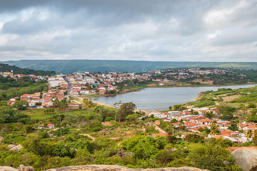 Lagoa Nova, Rio Grande do Norte, Brasil - 12 de março de 2021:Imagem aérea da cidade de Lagoa Nova