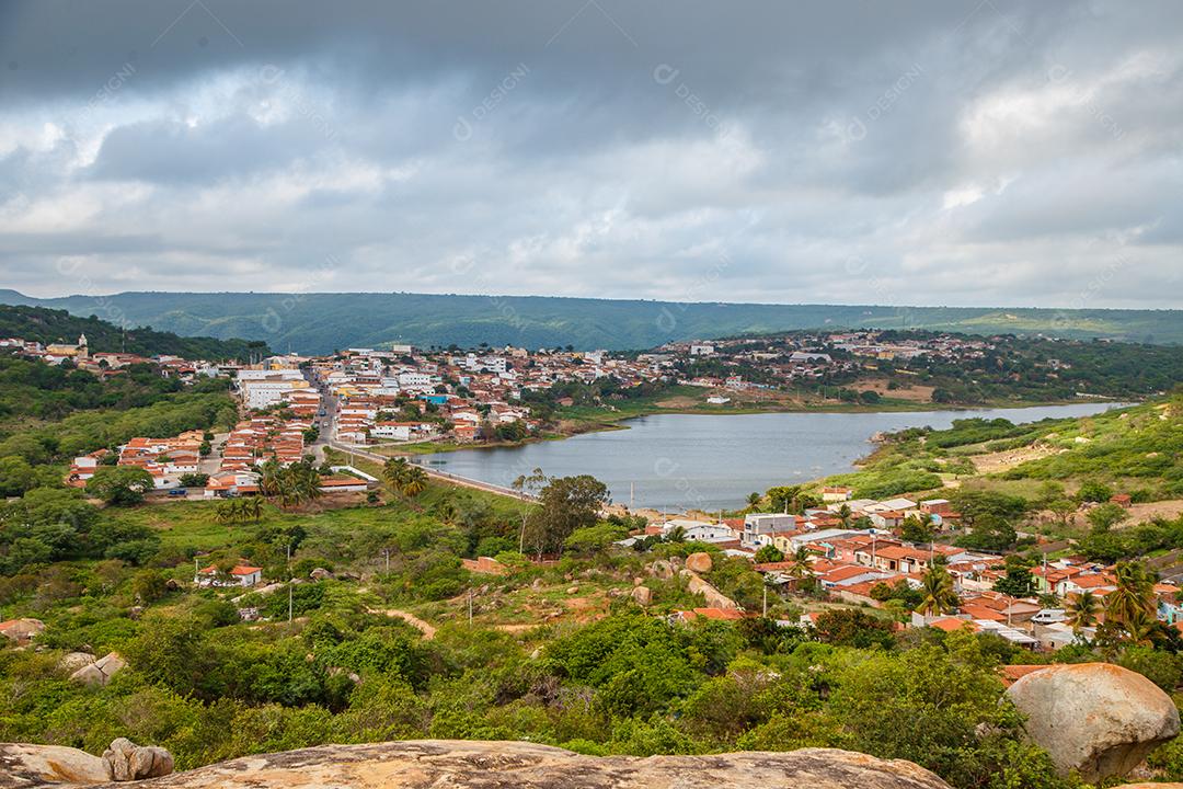 Lagoa Nova, Rio Grande do Norte, Brasil - 12 de março de 2021:Imagem aérea da cidade de Lagoa Nova