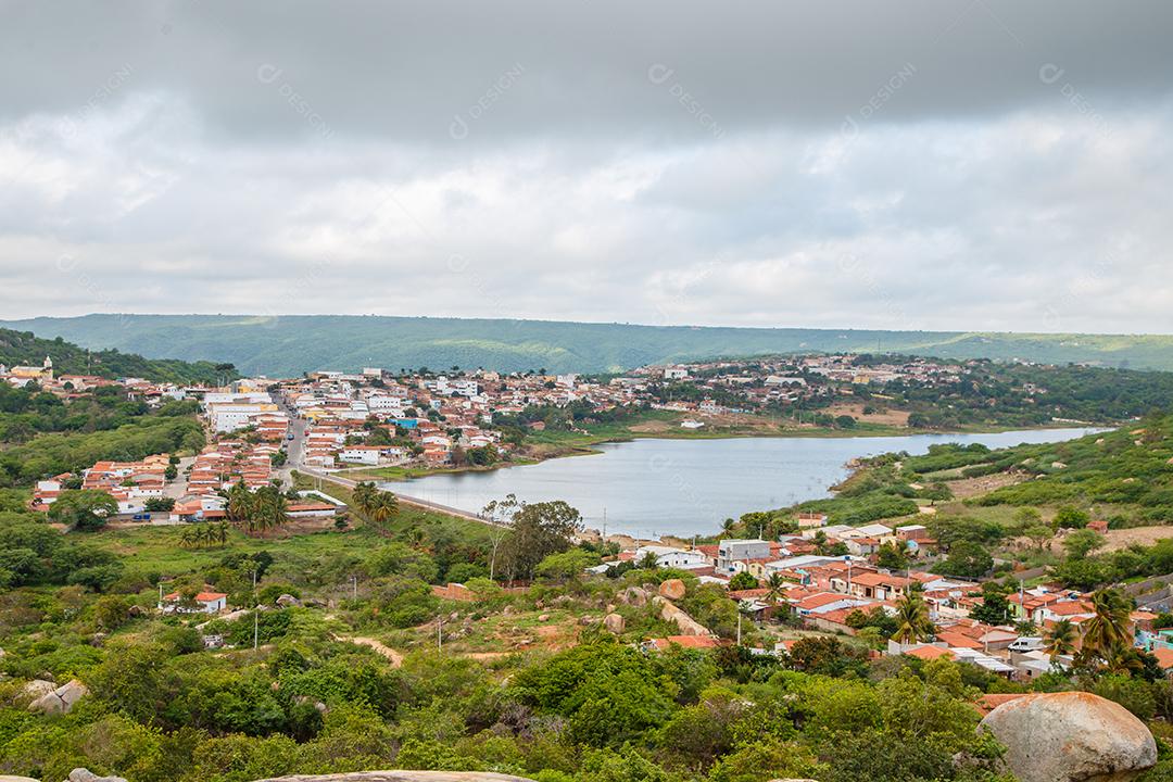 Lagoa Nova, Rio Grande do Norte, Brasil - 12 de março de 2021:Imagem aérea da cidade de Lagoa Nova