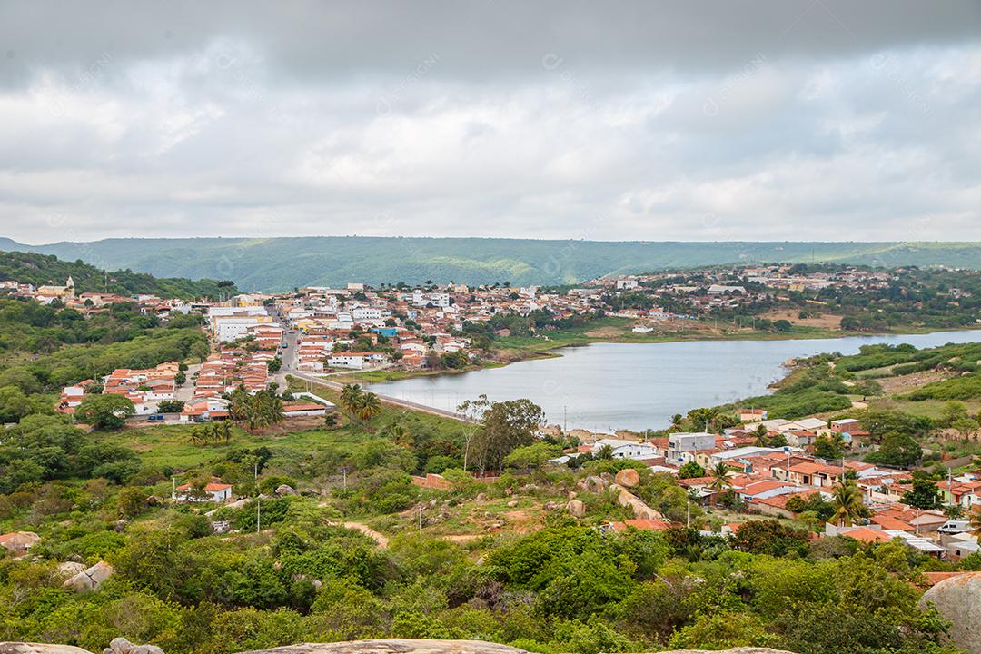 Lagoa Nova, Rio Grande do Norte, Brasil - 12 de março de 2021:Imagem aérea da cidade de Lagoa Nova