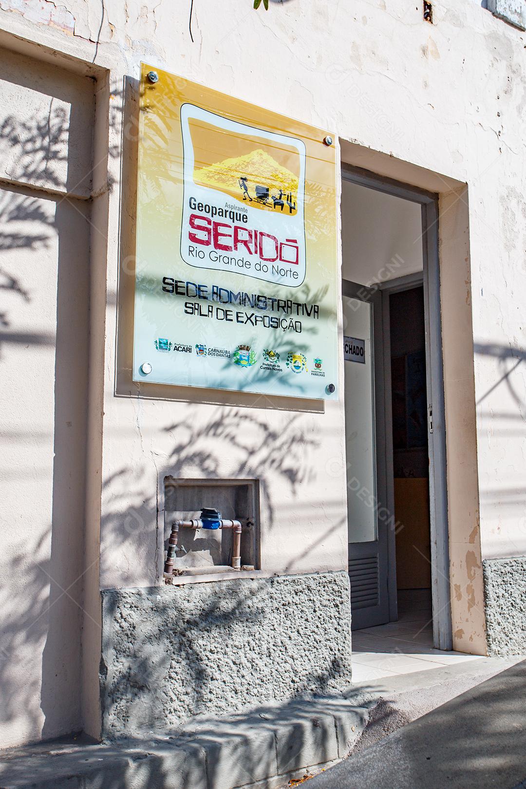 Serido, Rio Grande do Norte, Brasil - 12 de março de 2021: sede administrativa do geoparque seridó