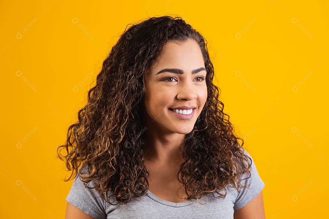 Beautiful african american woman looking at camera. Portrait of