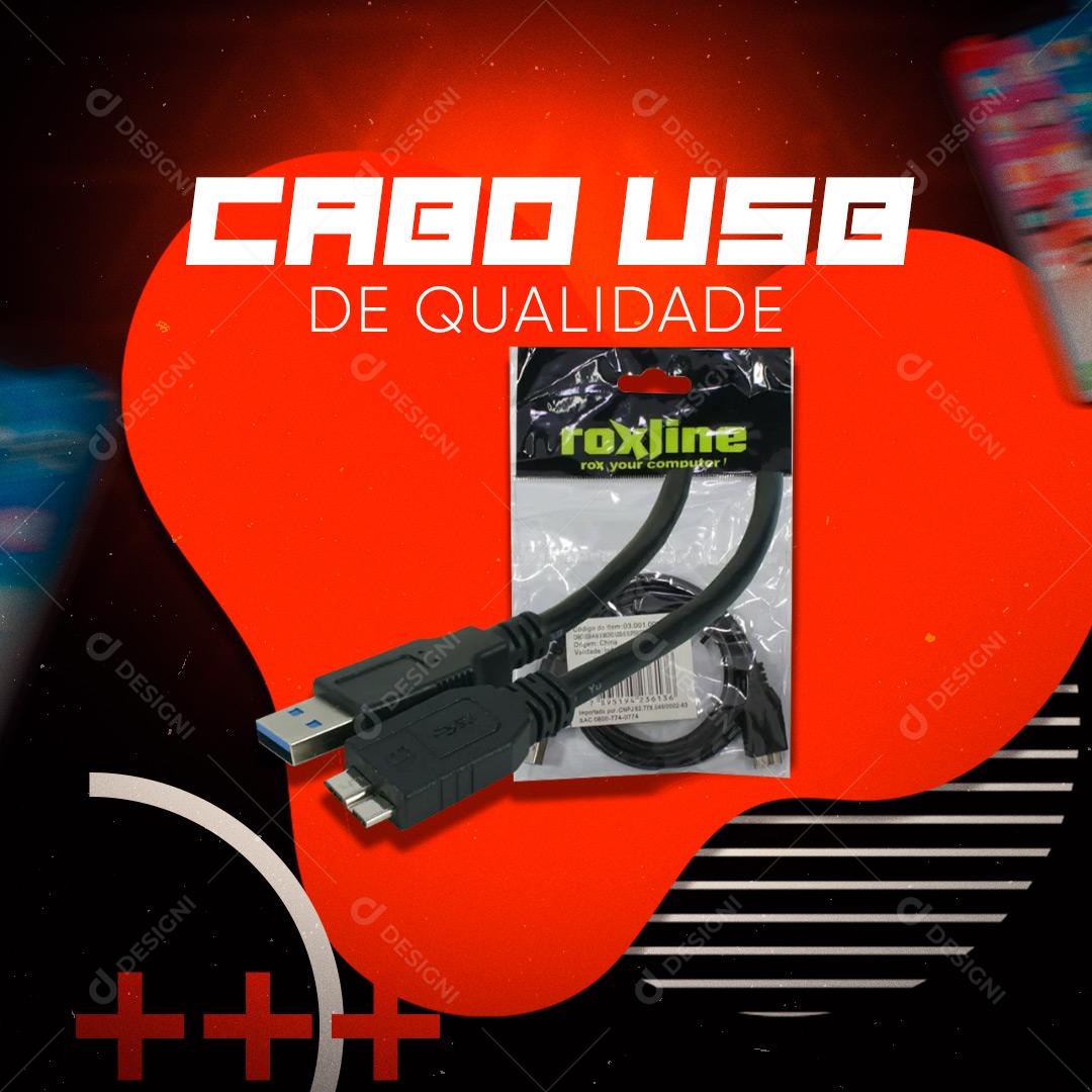 Social Media Assistência Técnica Em Celulares Cabo de Qualidade PSD Editável