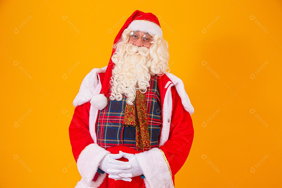 Santa Claus on yellow background