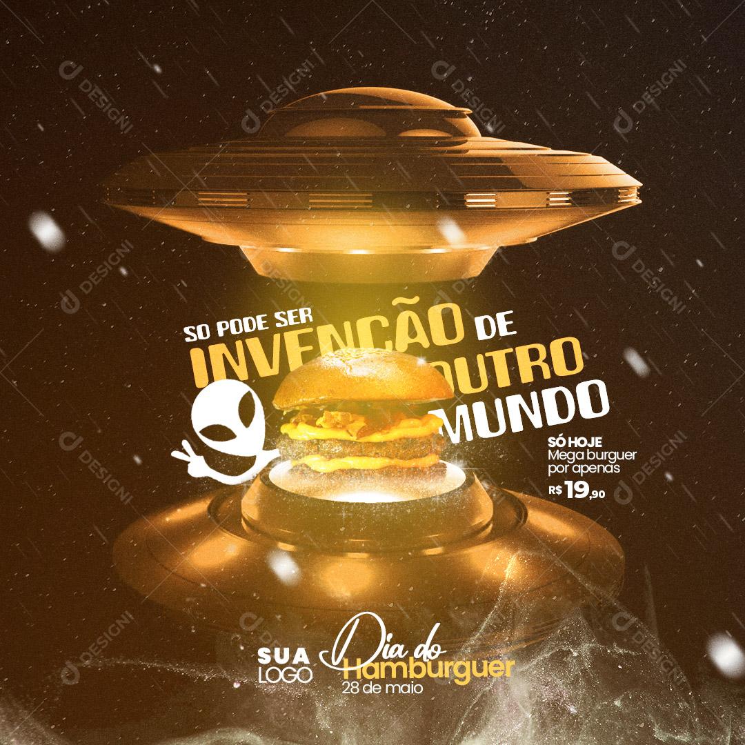 Social Media Hamburgueria Dia Mundial do Hambúrguer 28 de Maio PSD Editável