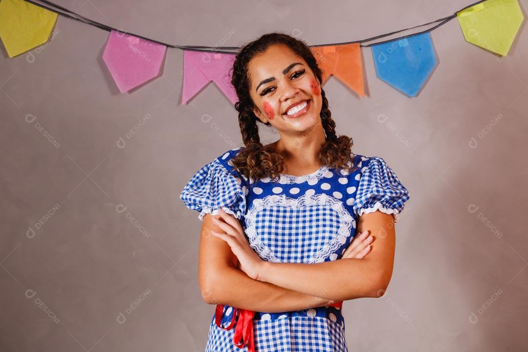 Mulher Bonita Vestida Para Festa Junina São João