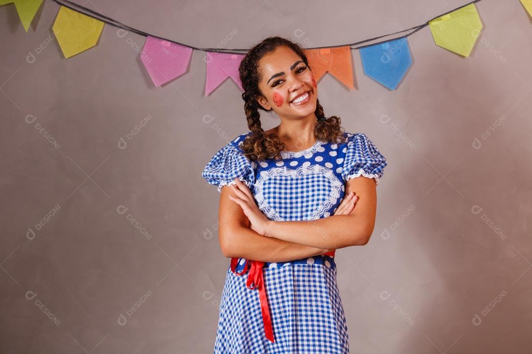 Mulher Bonita Vestida Para Festa Junina São João