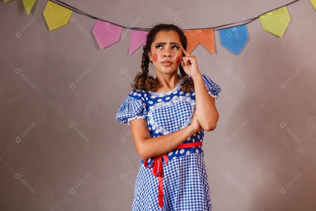 Mulher Bonita Vestida Para Festa Junina São João
