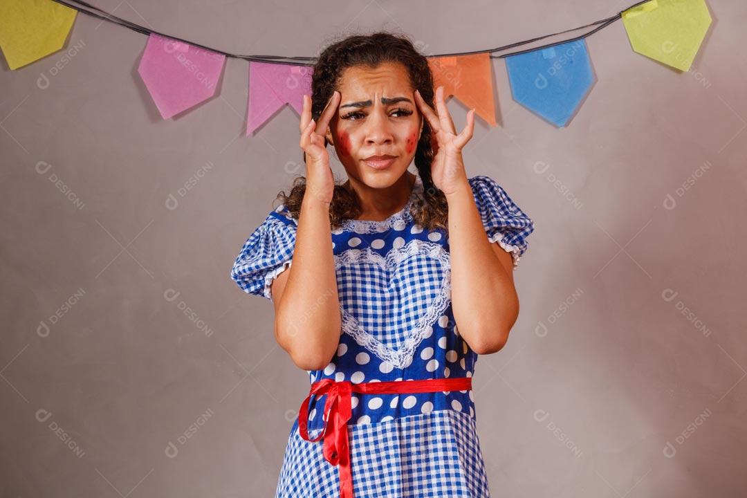 Mulher Bonita Vestida Para Festa Junina São João