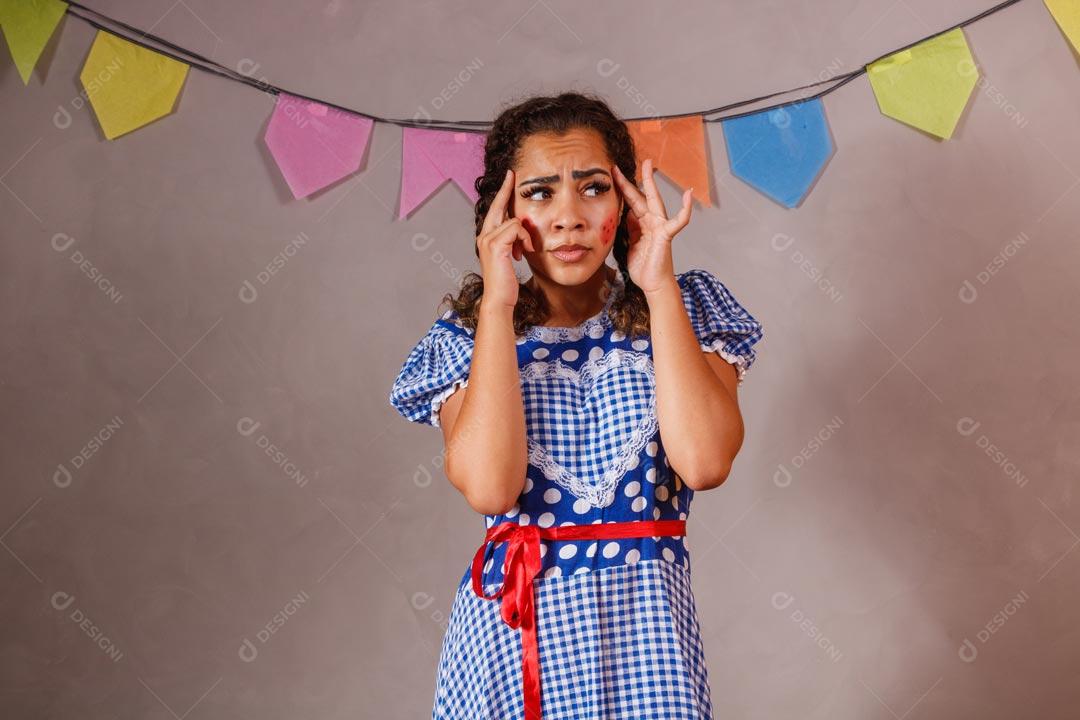 Mulher Bonita Vestida Para Festa Junina São João