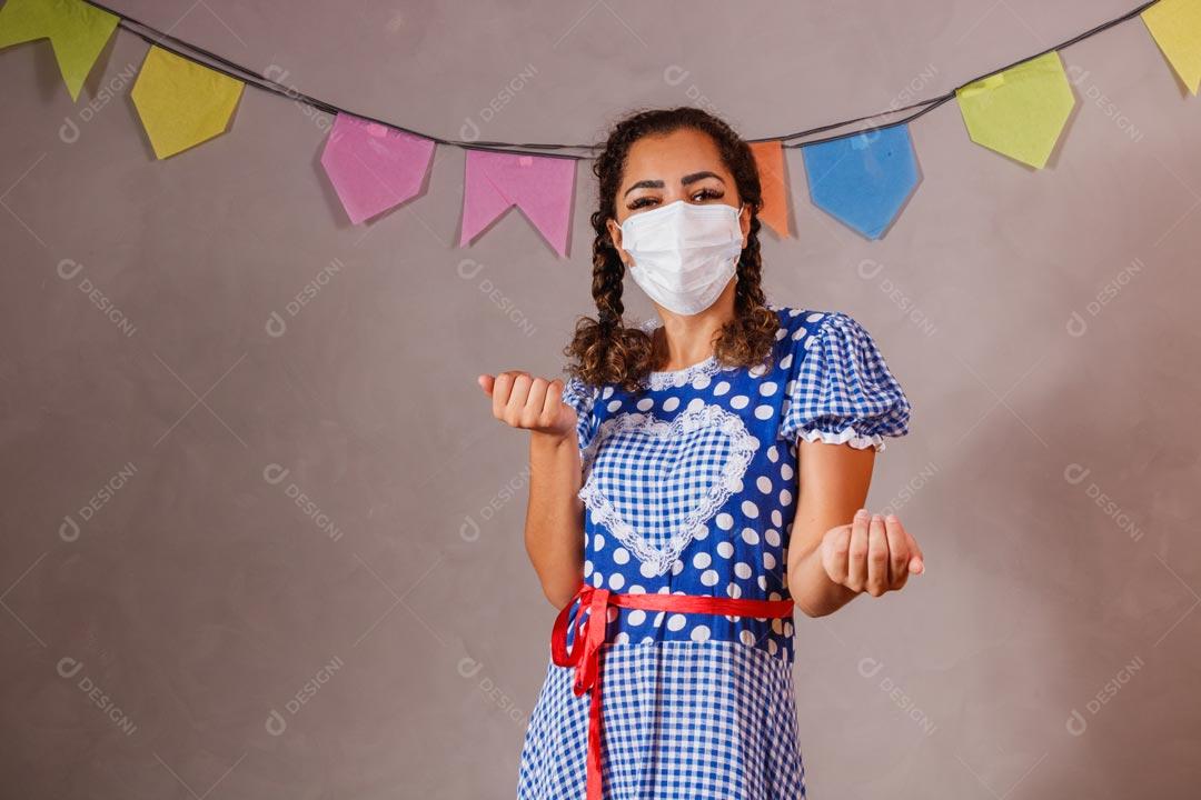 Mulher Bonita Vestida Para Festa Junina São João