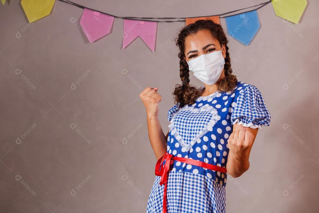 Mulher Bonita Vestida Para Festa Junina São João