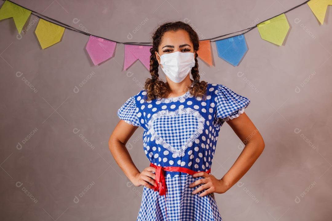 Mulher Bonita Vestida Para Festa Junina São João