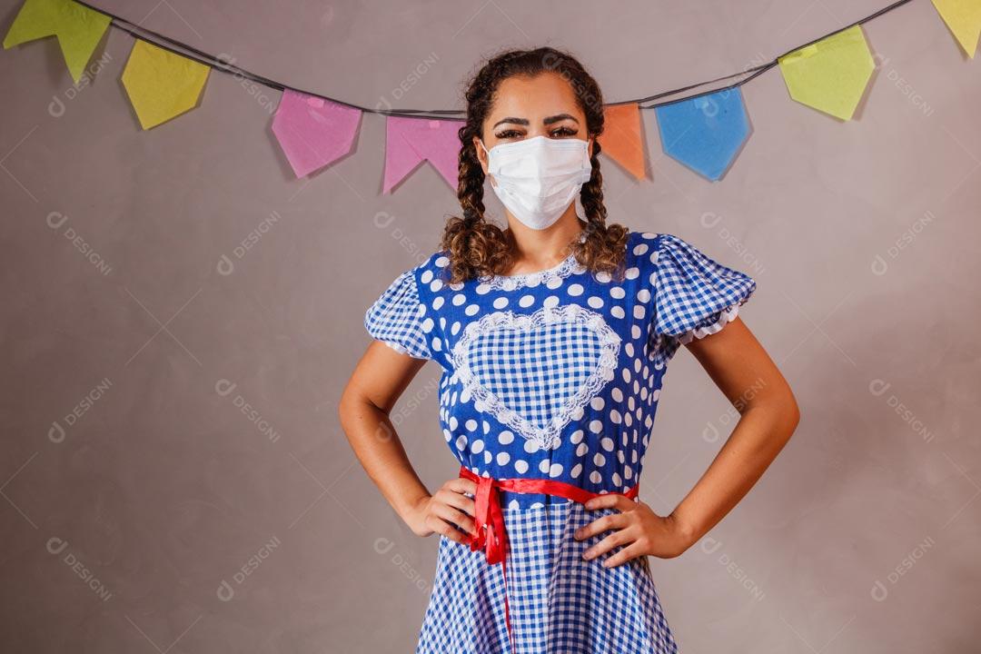 Mulher Bonita Vestida Para Festa Junina São João