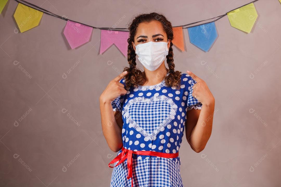 Mulher Bonita Vestida Para Festa Junina São João