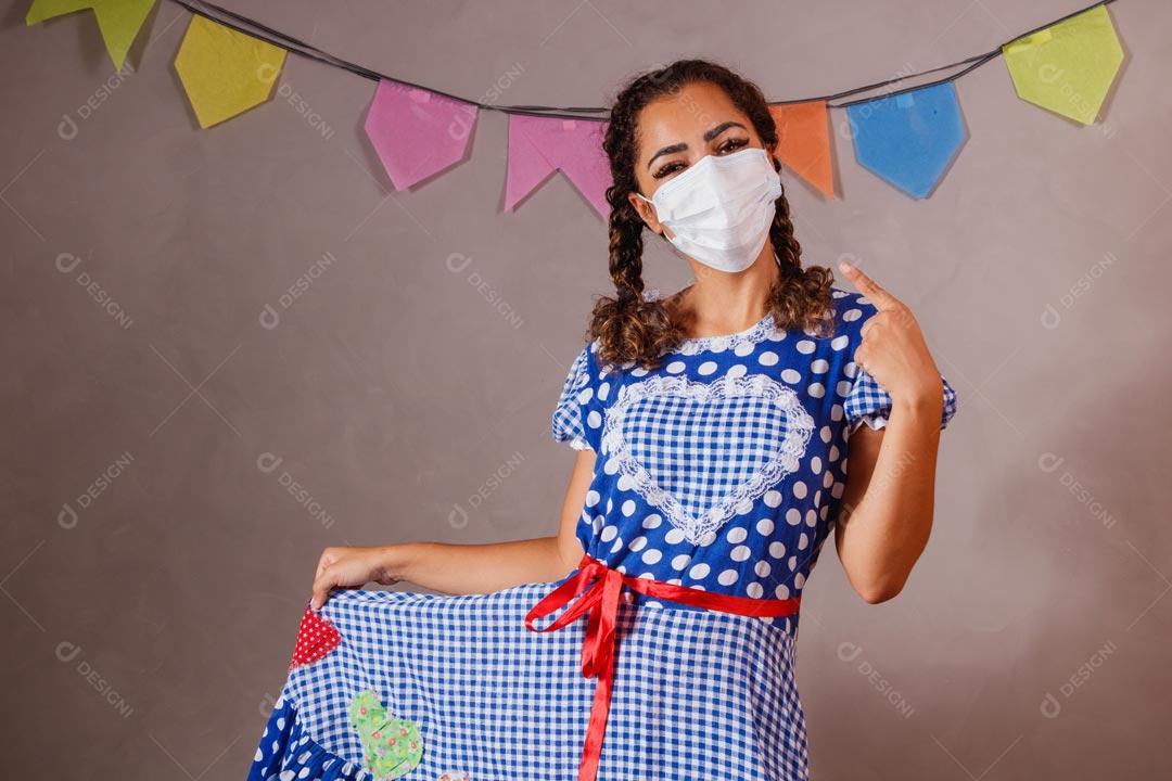 Mulher Bonita Vestida Para Festa Junina São João