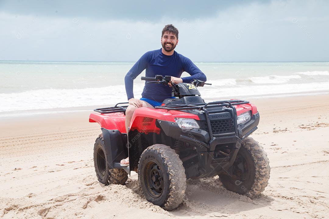 Natal, Rio Grande do Norte, Brazil - March 12, 2021: ATV ride in Maracajau in Rio Grande do Norte