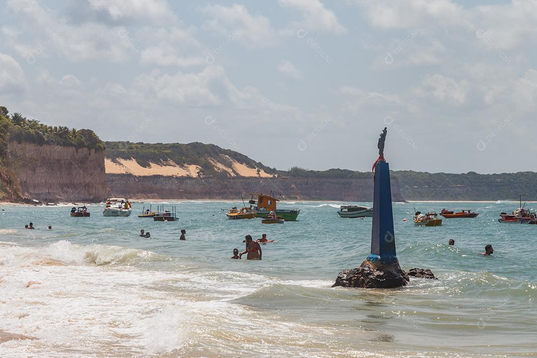 Natal, Rio Grande do Norte, Brasil - 12 de março de 2021: Imagem aérea da Praia de Pipa no Rio Grande do Norte