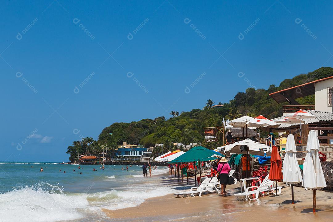 Natal, Rio Grande do Norte, Brasil - 12 de março de 2021: Imagem aérea da Praia de Pipa no Rio Grande do Norte