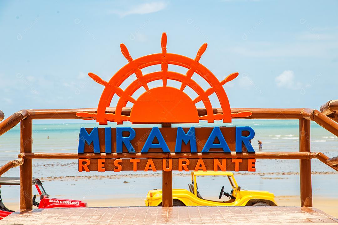 Natal, Rio Grande do Norte, Brasil - 12 de março de 2021: Restaurante Miramar na cidade de Porto Mirim no Rio Grande do Norte